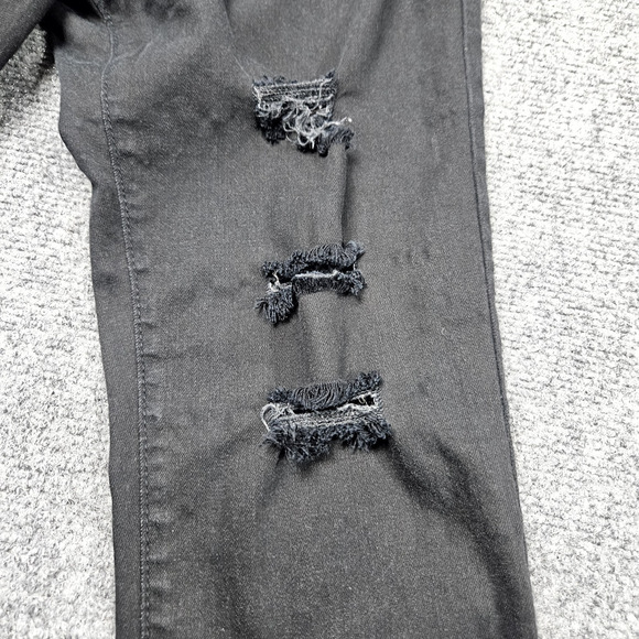 Flying Monkey Jeans Sz 27 (28x30) Black Distressed‎ Skinny Stretch Made in USA - Picture 3 of 10